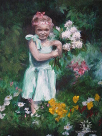 девочка с цветами
