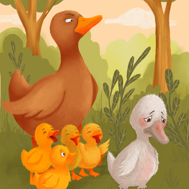 Иллюстрация к сказке Гадкий утёнок