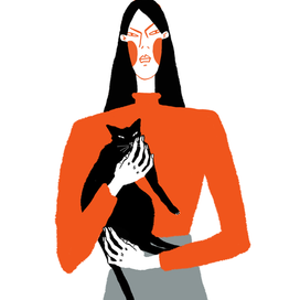 девушка с котом