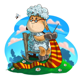 Овечка вяжет