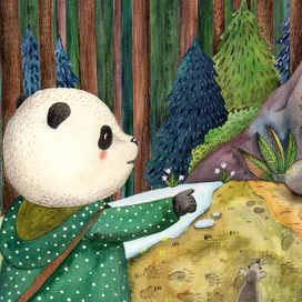 панда увидела что-то..или кого-то