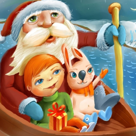 Дед мороз, мальчик и заяц