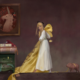 Золушка примеряет платье сестры