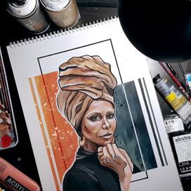 Портрет акрилом 