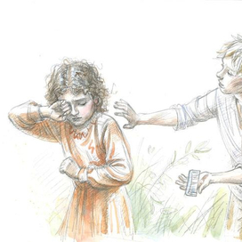 "Динка" Валентина Осеева. Иллюстрация