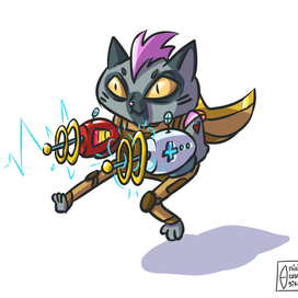 Кот с лазером