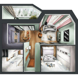 3D план квартиры студии