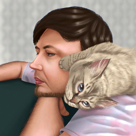 Мужчина с котом 