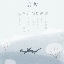 Иллюстрация для календаря 2024 "Январь"