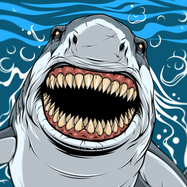 Свирепая белая акула