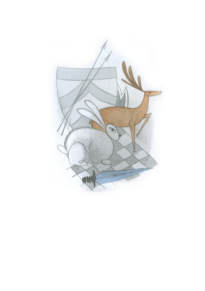 олень и заяц