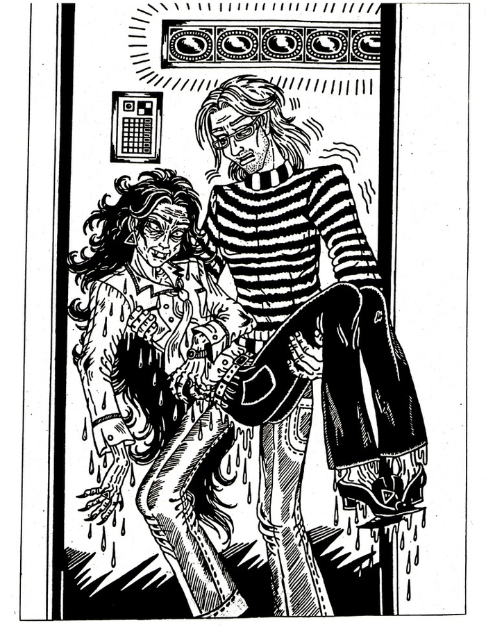 Резугрем несет разлагающегося Диву (Иллюстрация Тэльфар Спранги к роману Михаила Дроу «Форма жизни»)