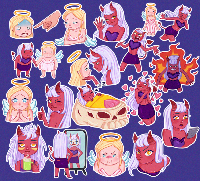 Стикеры "Ангел и Демон"