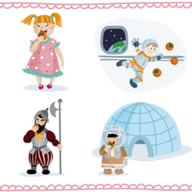 Иллюстрации для детской телепередачи "Записки маленького шефа", Карусель