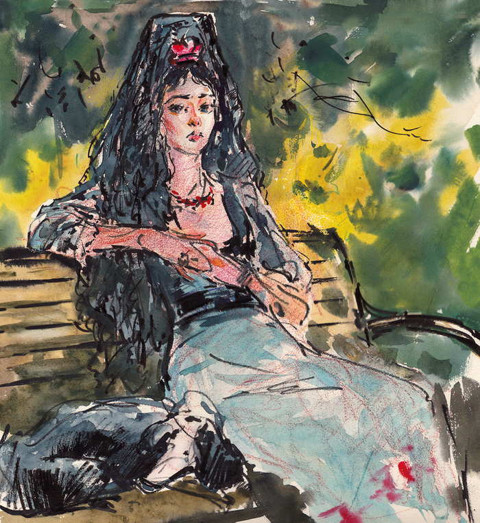 Испанка с пуделем