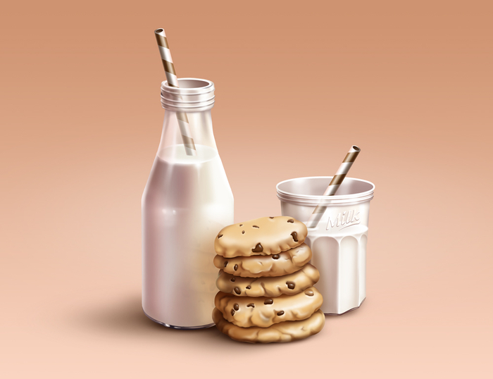 Молоко с печеньем