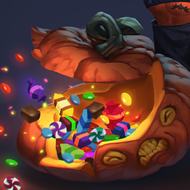 Тыквоголовый лошара рассыпал конфеты