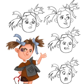 Карта эмоций персонажа. Школьница хулиганка