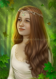 Девушка-эльфийка  в волшебном лесу (портрет)