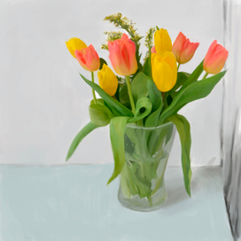 Натюрморт с тюльпанами