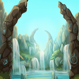 Игровая локация водопады