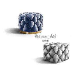 Бархатные пуфики