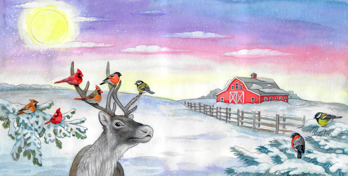 иллюстрация для рождественской книги