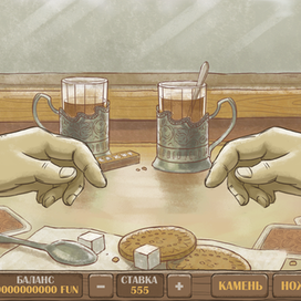 Иллюстрация и графика к игре "Камень-ножницы-бумага"