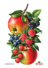 Яблоки, лесные ягоды.