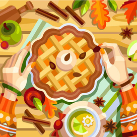 Autumn pie with love