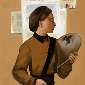 Полуфигура в ограниченной палитре