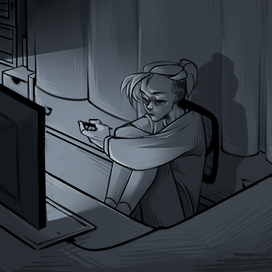 Unhappy artist