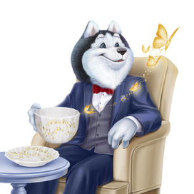 Хаски с чаем