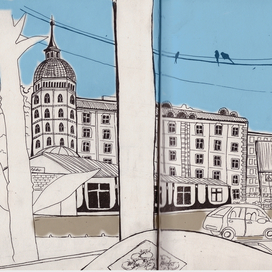 Киев вид из кафе