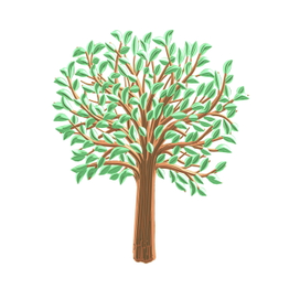 Дерево, нарисованное объемными линиями