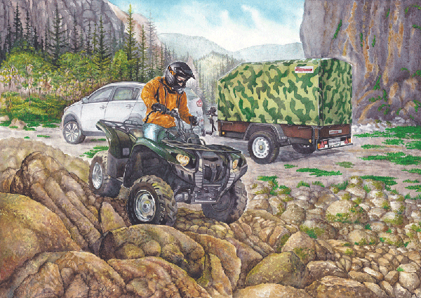 Иллюстрация для календаря. Покатушки на квадрацикле