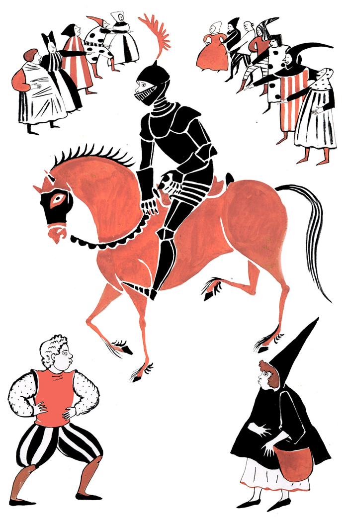 Тристан , Вирель и Миста. "Рыжий Рыцарь"