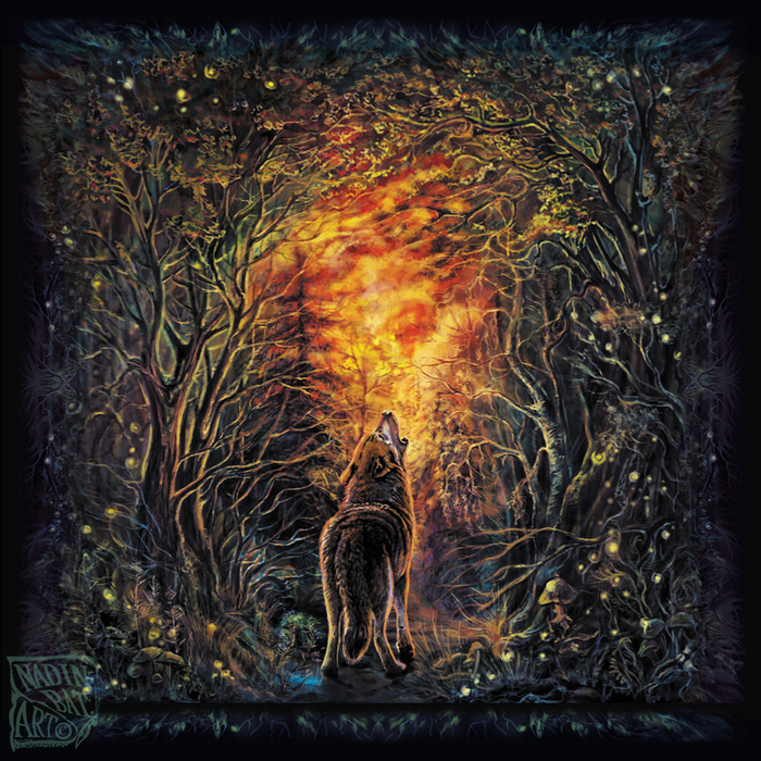 Заря Садханы "Вещий лес".Иллюстрация4 для диска.Волк встречает зарю.