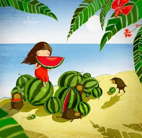 Лето. Море. Арбузы.