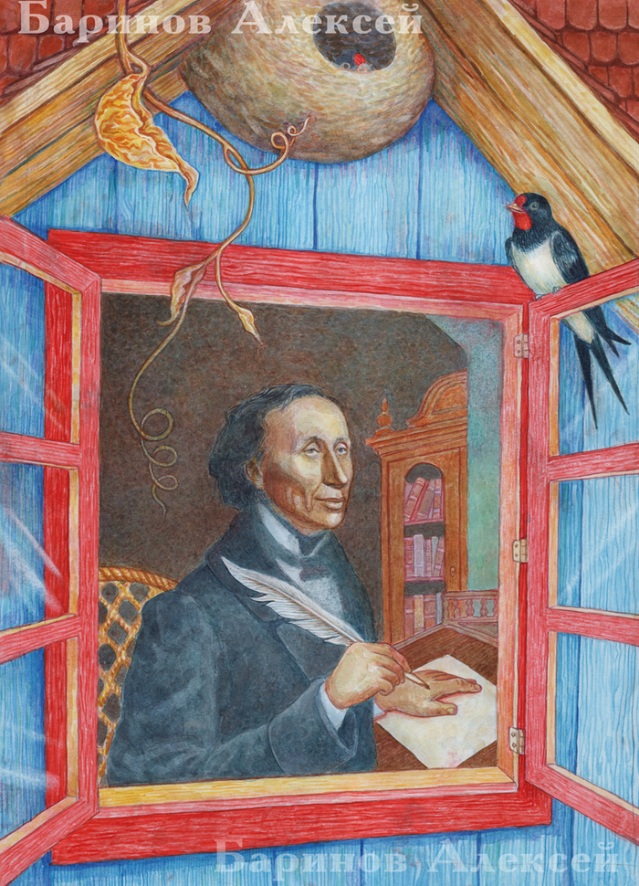 Иллюстрация к сказке Г.Х.Андерсена "Дюймовочка" 