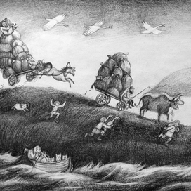 Эскиз к мультфильму «Конек- горбунок»