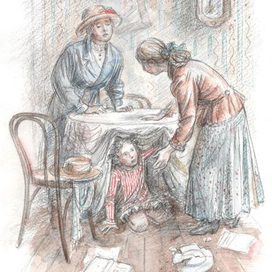 "Динка" В. Осеева. Иллюстрация