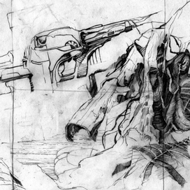 sketch for the engraving "Dennett IV"