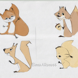 Белки. эскиз персонажа