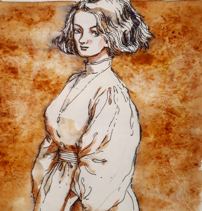 Скетч с рыжим фоном