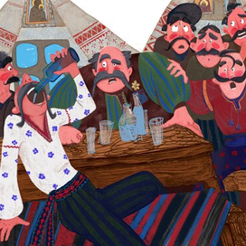 Небольшая серия иллюстраций к произведению Н.В.Гоголя. 