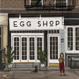 Открытка ресторанчика в Нью Йорке