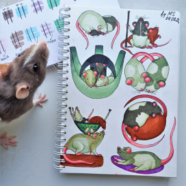 Заготовка для стикеров "Крыски"