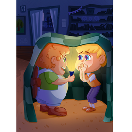 Иллюстрация к детской сказке «Малыш и Карлсон»