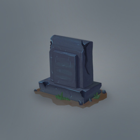 Казуальный надгробный камень потертого вида для пропсов в мобильной игре
